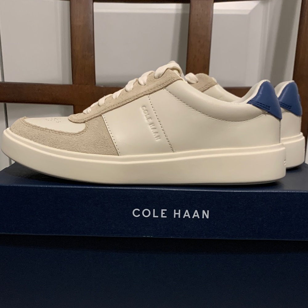 Cole Haan Women’s Beige and Navy Sneakers - Picture 2 of 11